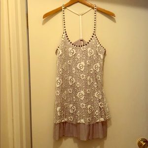 White floral Free People dress. Great condition!